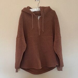 PINK Victoria's Secret Cozy Sherpa Brown Hoodie